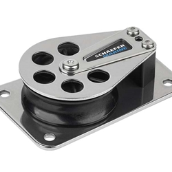 Schaefer 705-11 Series 7 Stainless Steel Flat Base/Delrin Sheave Block  | Blackburn Marine Schaefer Hardware